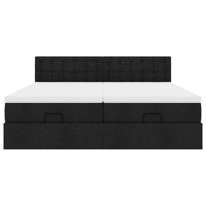 osmannisk sengeramme med madrasser 160x200 cm stof sort