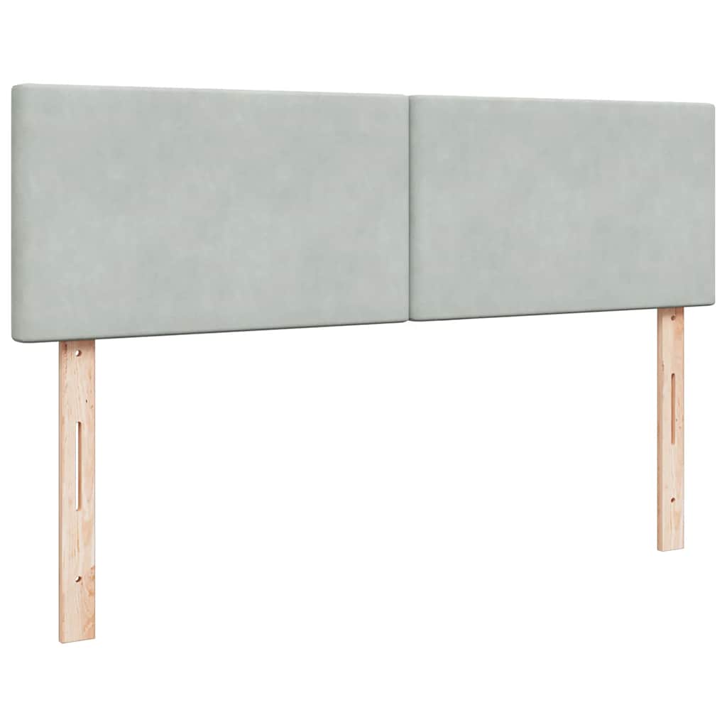 osmannisk sengeramme med madrasser 160x200 cm fløjl lysegrå