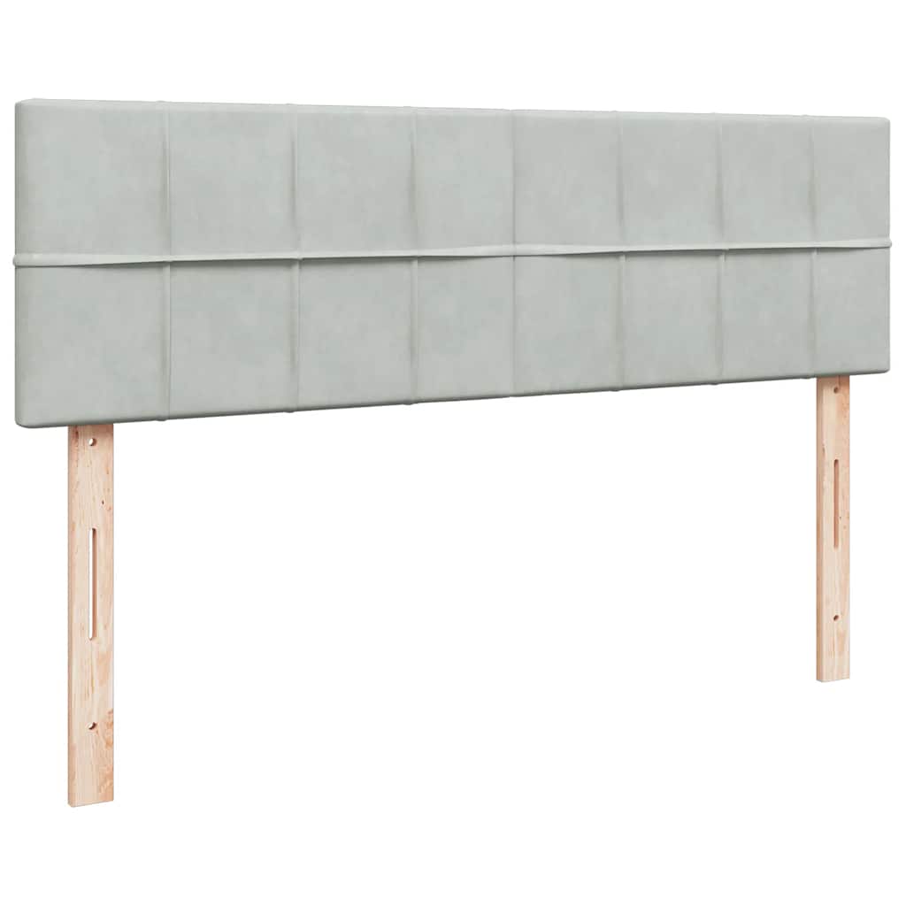 osmannisk sengeramme med madrasser 160x200 cm fløjl lysegrå
