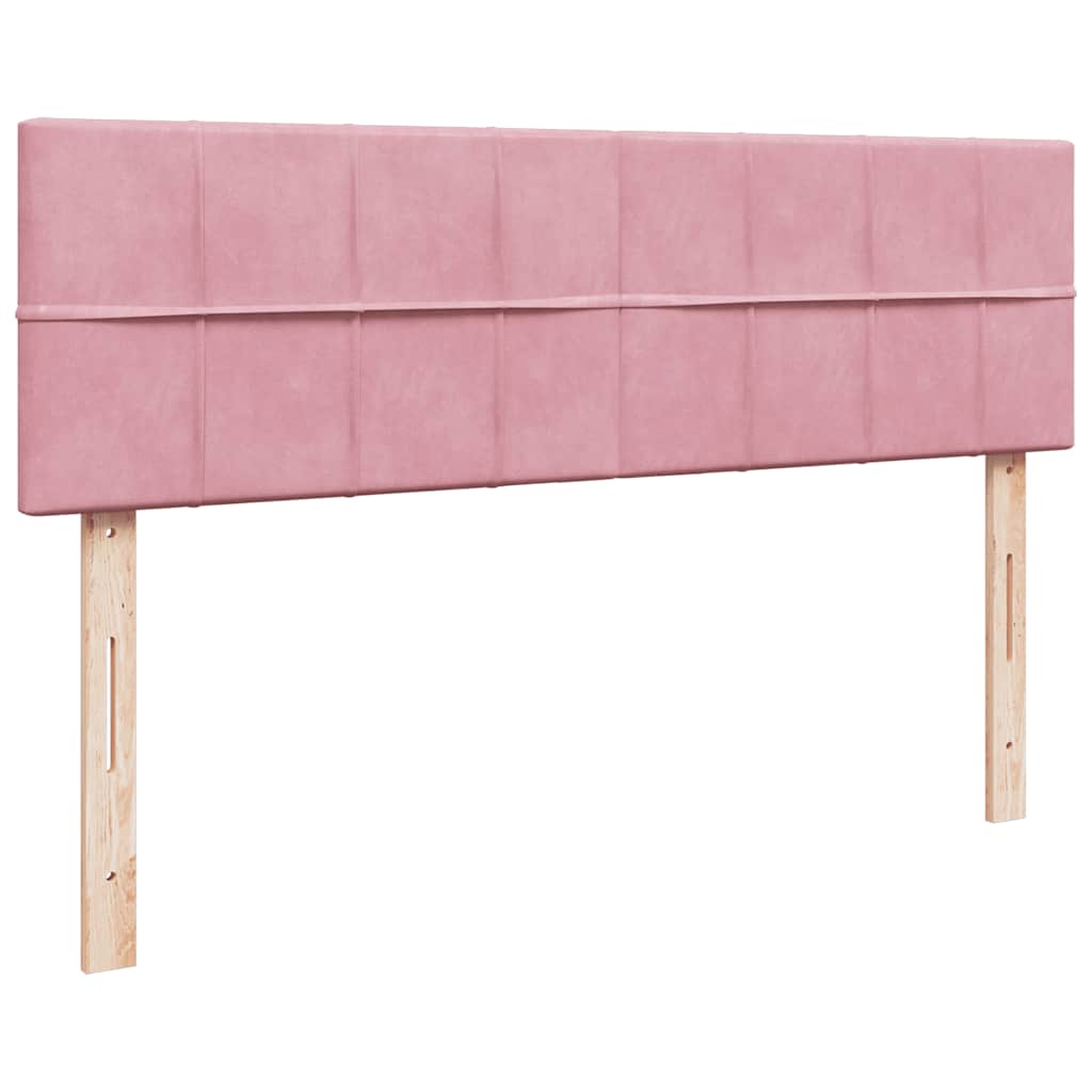 osmannisk sengeramme med madrasser 160x200 cm fløjl lyserød