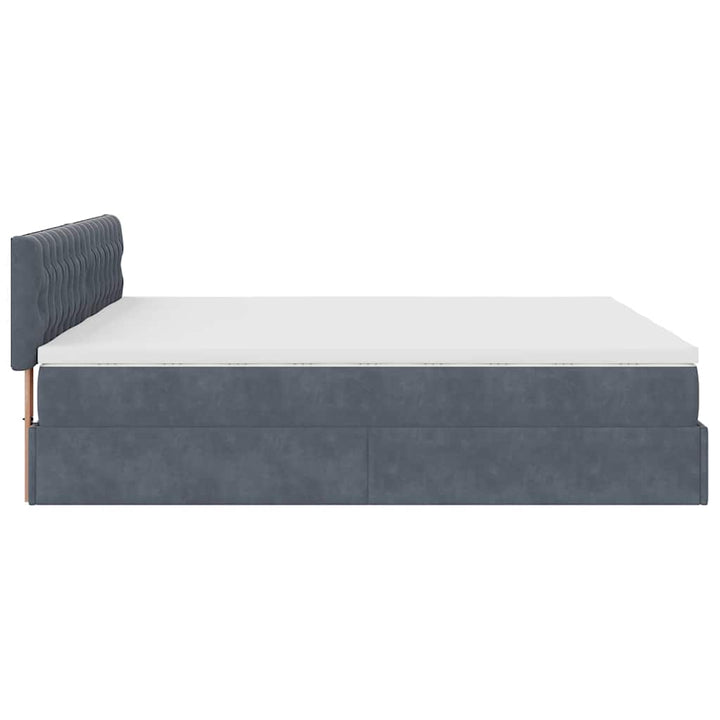 osmannisk sengeramme med madrasser 200x200 cm fløjl mørkegrå