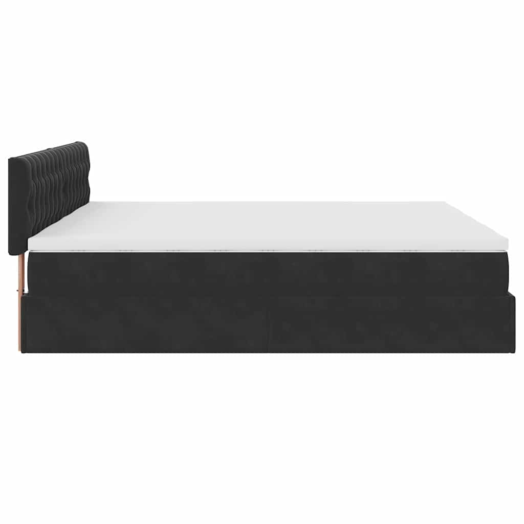 osmannisk sengeramme med madrasser 200x200 cm fløjl sort