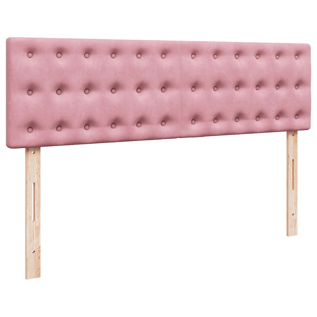 osmannisk sengeramme med madrasser 160x200 cm fløjl lyserød