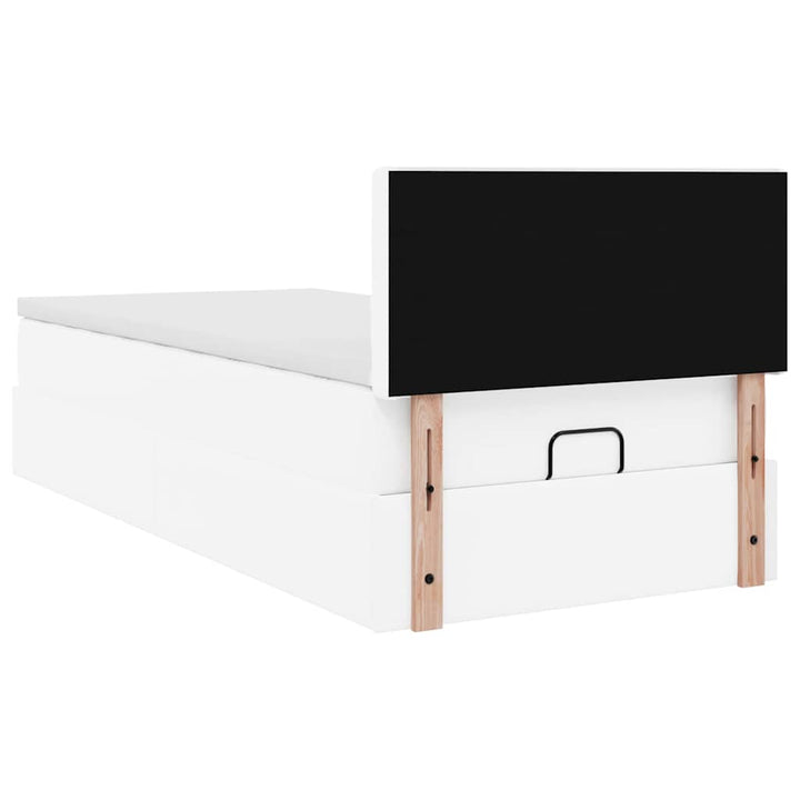 osmannisk sengeramme med madras 80x200 cm kunstlæder hvid