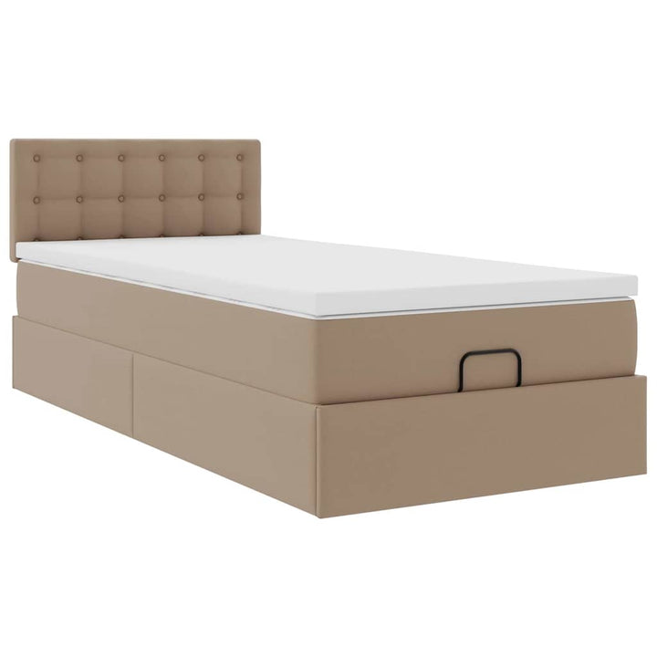 osmannisk sengeramme med madras 80x200 cm kunstlæder cappuccino
