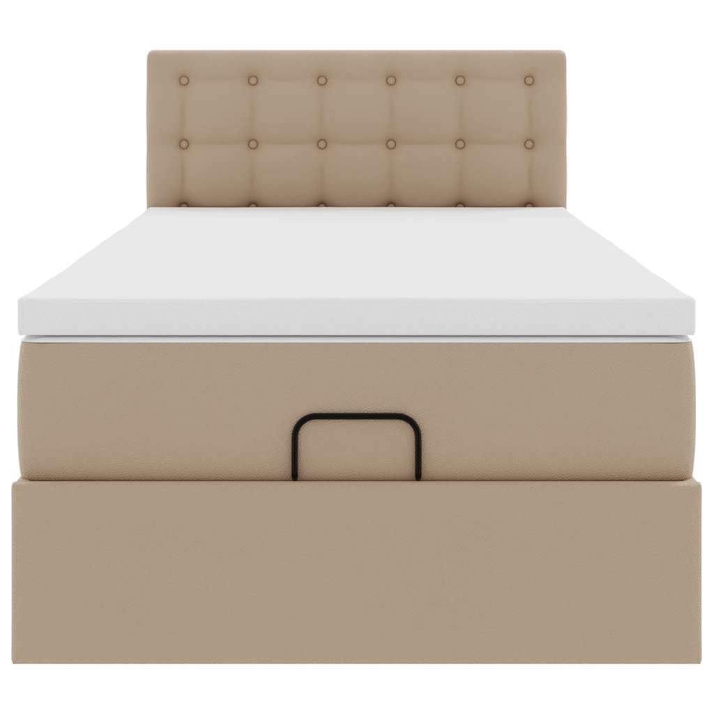 osmannisk sengeramme med madras 80x200 cm kunstlæder cappuccino
