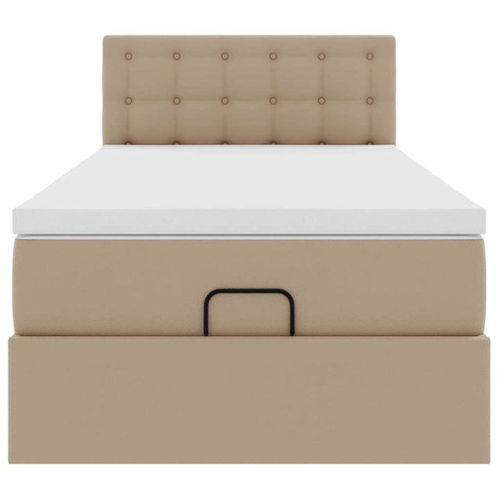 osmannisk sengeramme med madras 80x200 cm kunstlæder cappuccino