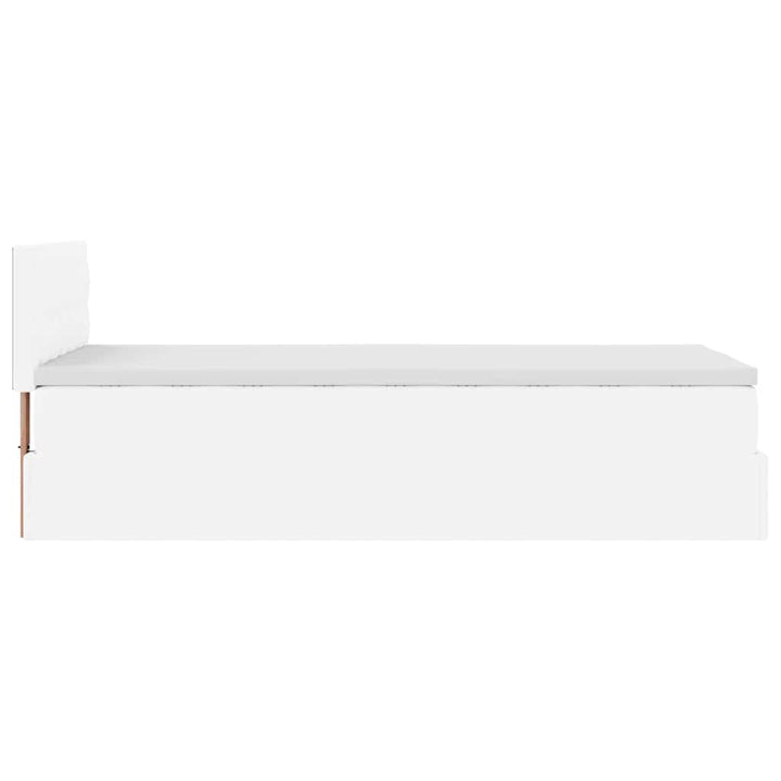 osmannisk sengeramme med madras 90x200 cm kunstlæder hvid
