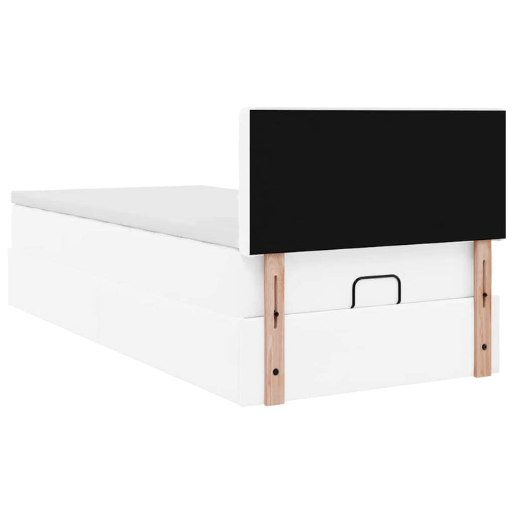 osmannisk sengeramme med madras 90x200 cm kunstlæder hvid