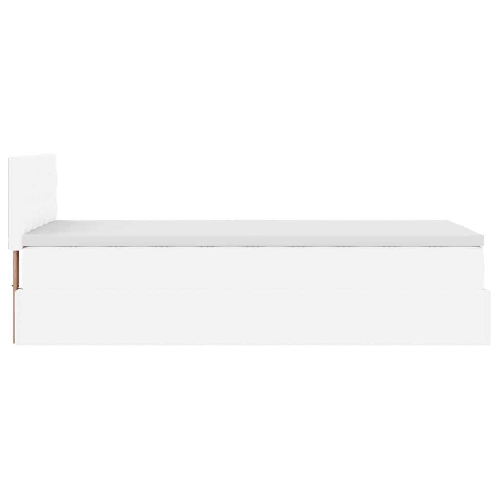 osmannisk sengeramme med madras 100x200 cm kunstlæder hvid
