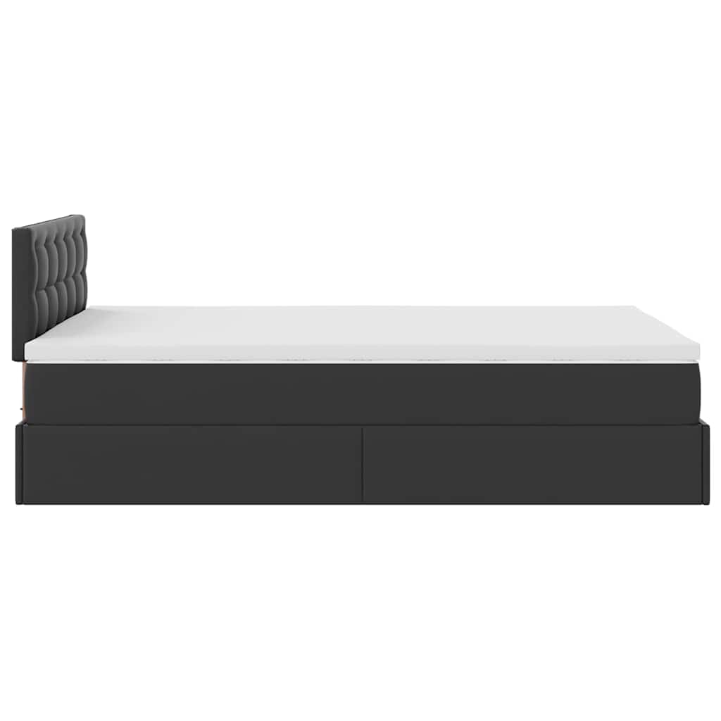 osmannisk seng med madrasser & LEDs 120x190 cm kunstlæder sort
