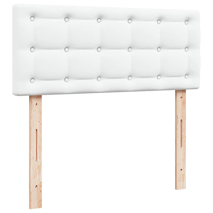 osmannisk seng med madrasser & LEDs 120x190 cm kunstlæder hvid
