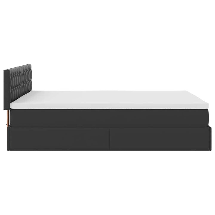 osmannisk seng med madrasser & LEDs 140x190 cm kunstlæder sort
