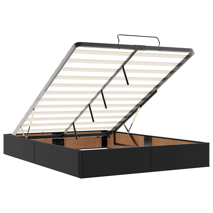 osmannisk seng med madrasser & LEDs 140x190 cm kunstlæder sort
