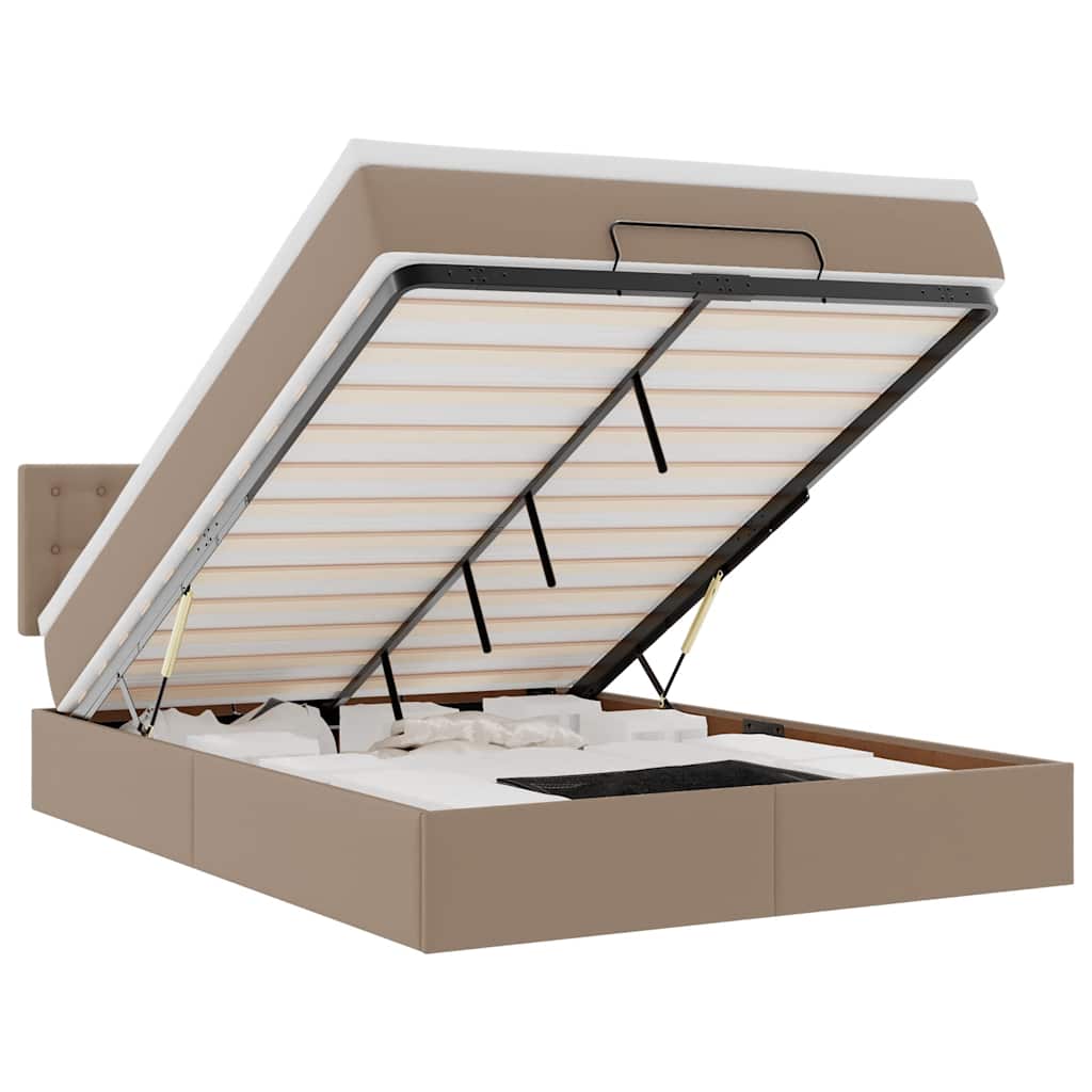 osmannisk seng med madrasser & LEDs 140x190 cm kunstlæder