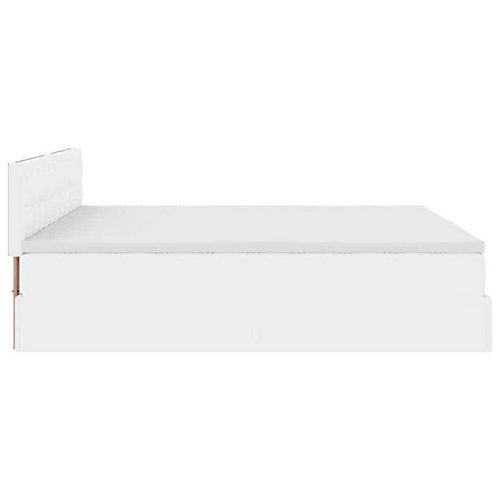 osmannisk seng med madrasser & LEDs 180x200 cm kunstlæder hvid