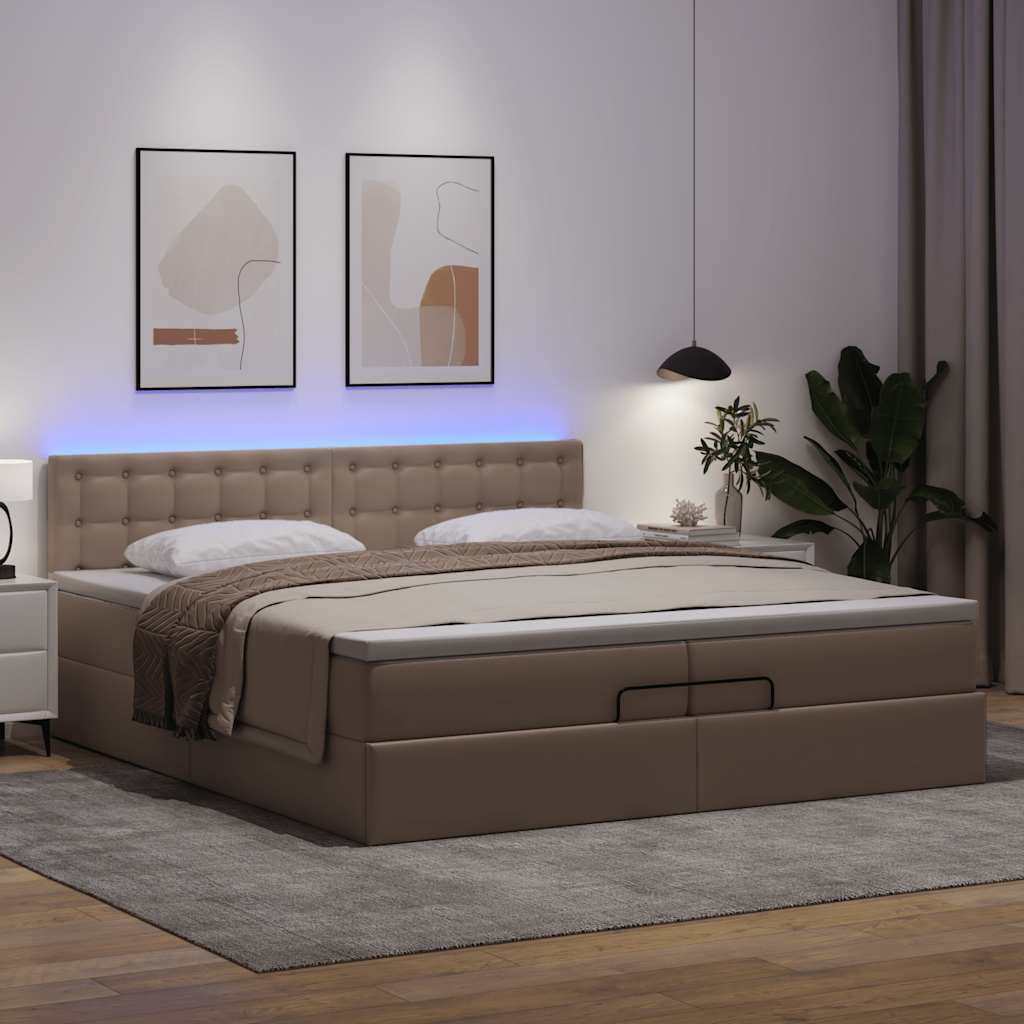 osmannisk sengeramme med madras 200x200 cm kunstlæder