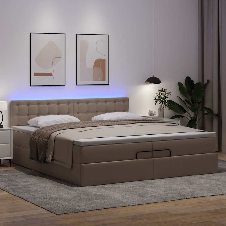 osmannisk sengeramme med madras 200x200 cm kunstlæder