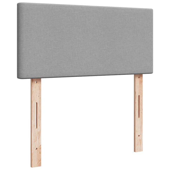 ottoman seng med madras & LEDs 90x200 cm stof lysegrå