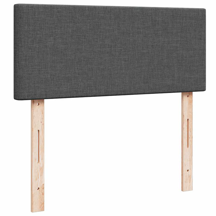 ottoman seng med madras & LEDs 120x190 cm stof mørkegrå
