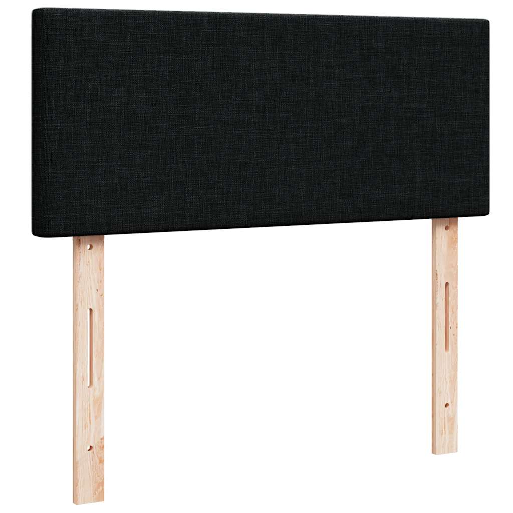 ottoman seng med madras & LEDs 120x190 cm stof sort