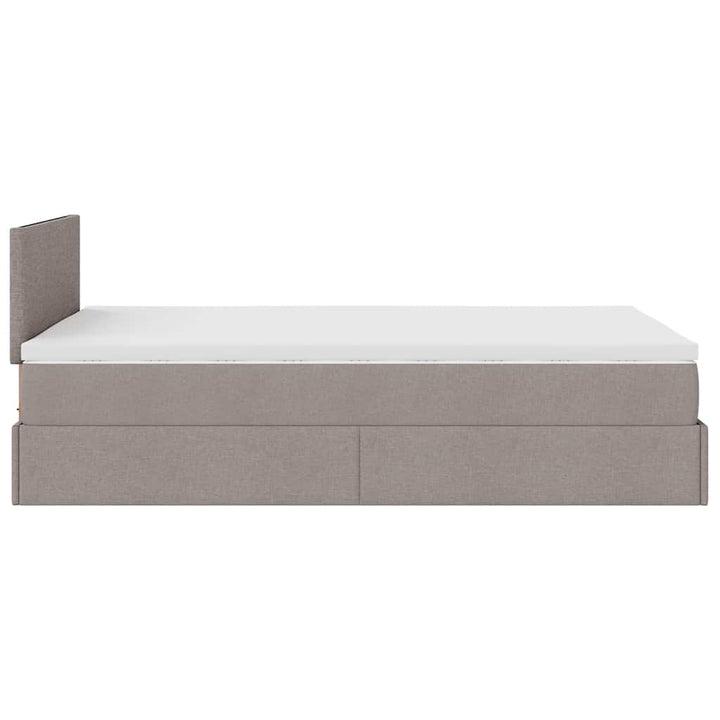 osmannisk sengeramme med madras 120x200 cm stof gråbrun
