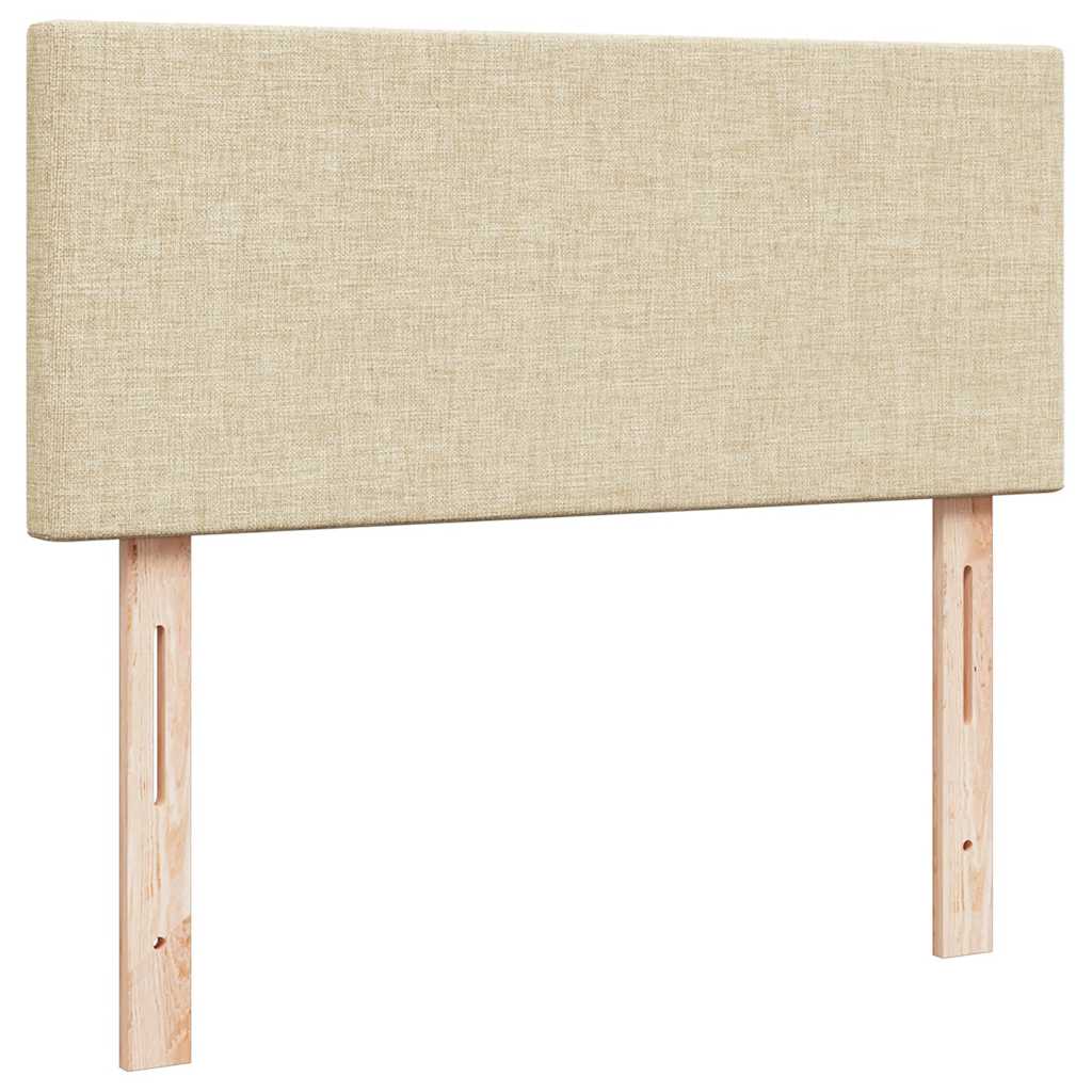 osmannisk sengeramme med madras 120x200 cm stof cremefarvet