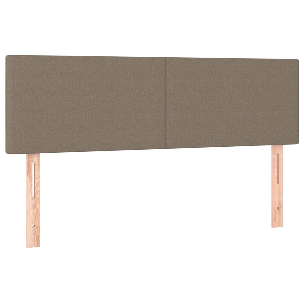 Ottoman seng med madras & LEDs Taupe 140x190 cm Stof