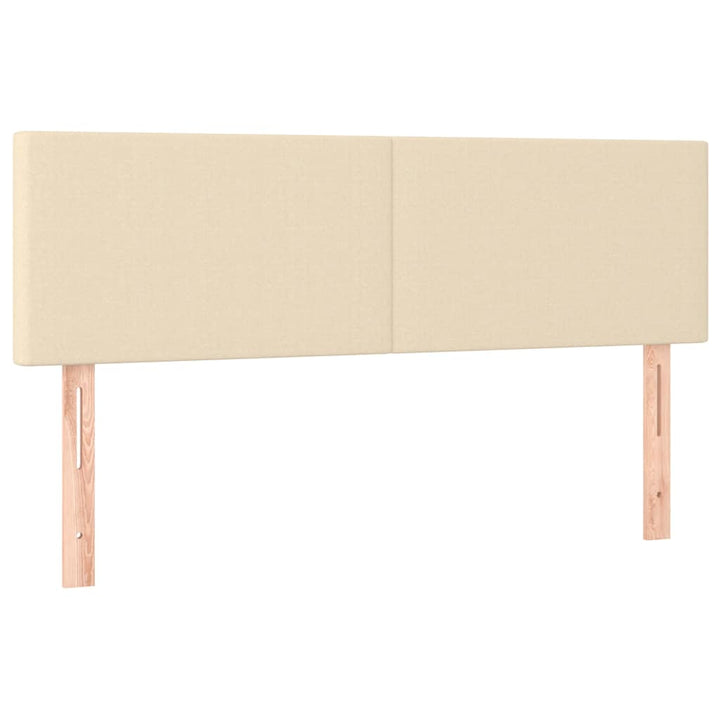 ottoman seng med madras & LEDs 140x190 cm stof fløde