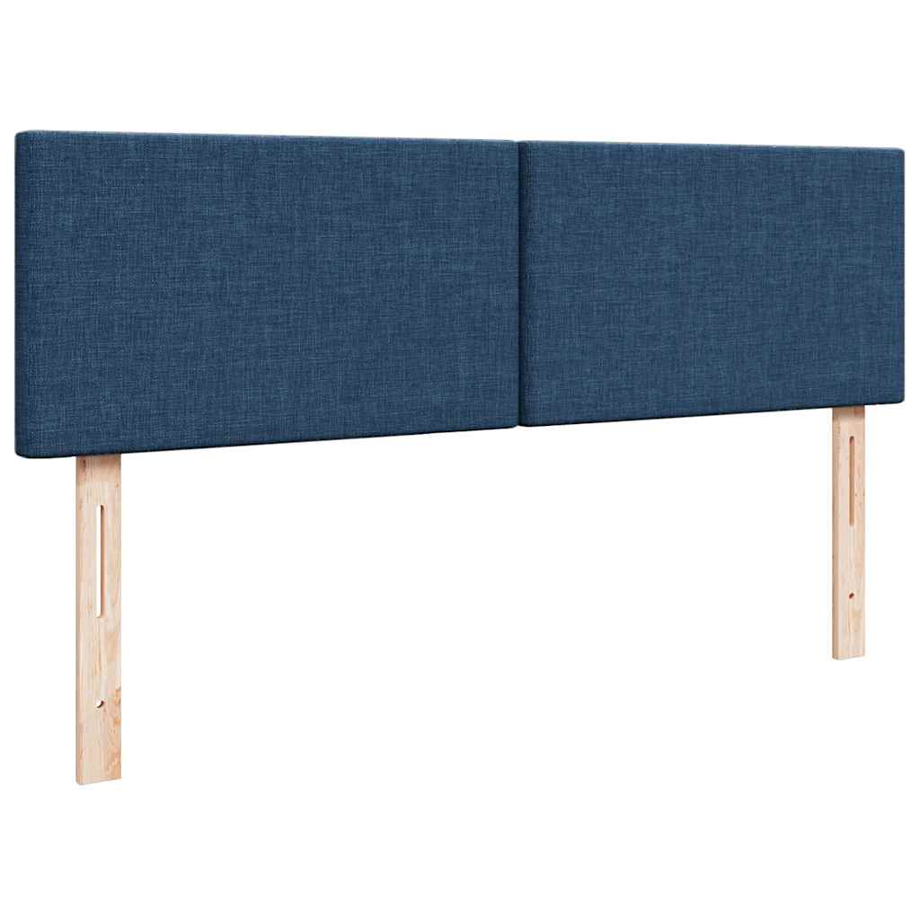 osmannisk sengeramme med madras 140x200 cm stof blå