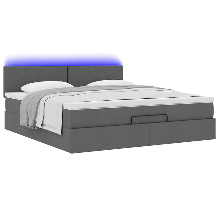 osmannisk sengeramme med madras 160x200 cm stof mørkegrå