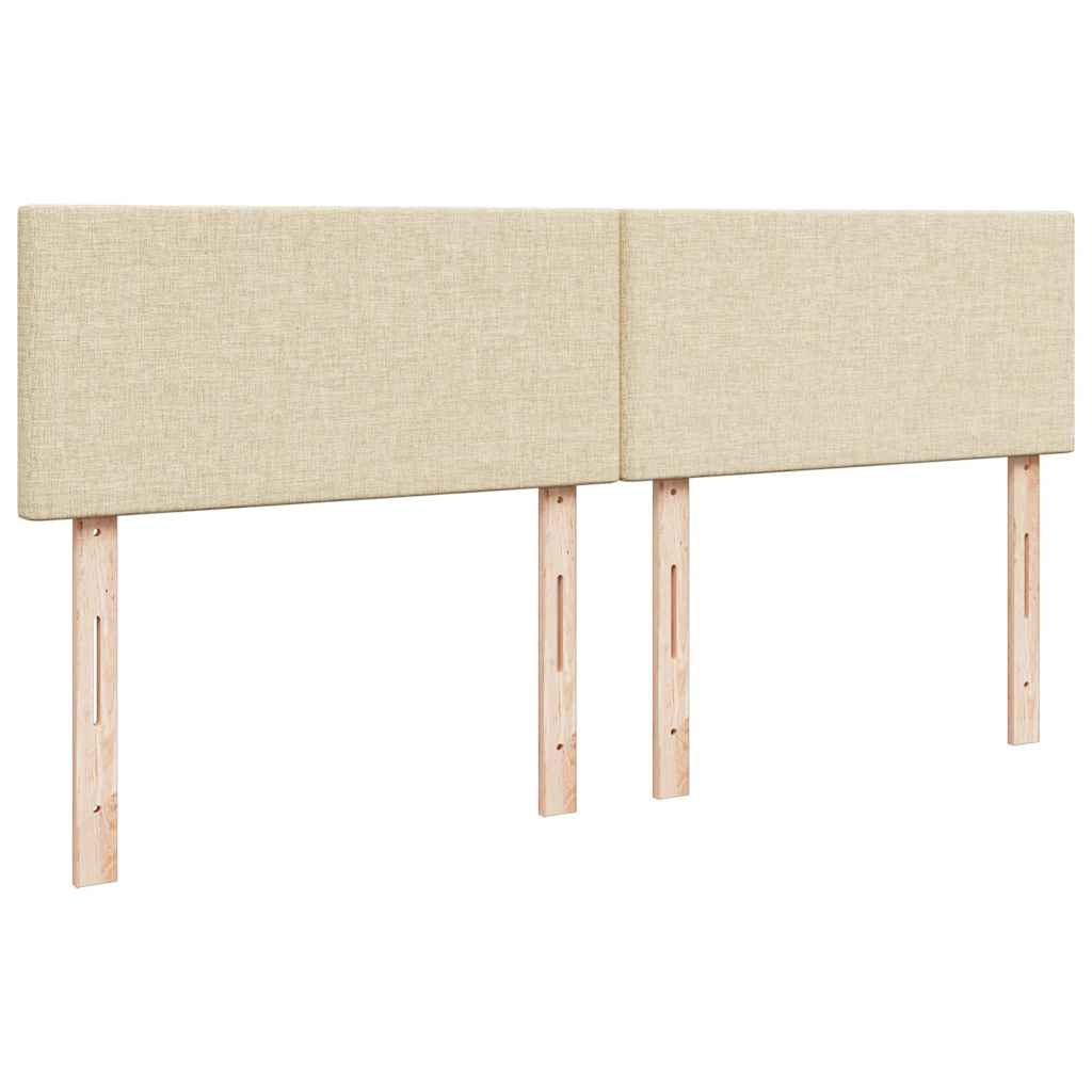 osmannisk sengeramme med madras 160x200 cm stof cremefarvet
