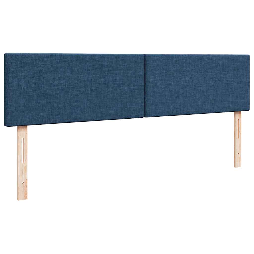ottoman seng med madras & LEDs 180x200cm stof blå