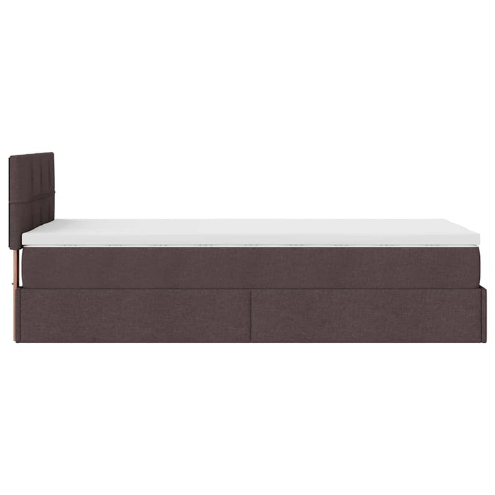 osmannisk sengeramme med madras 90x190 cm stof mørkebrun
