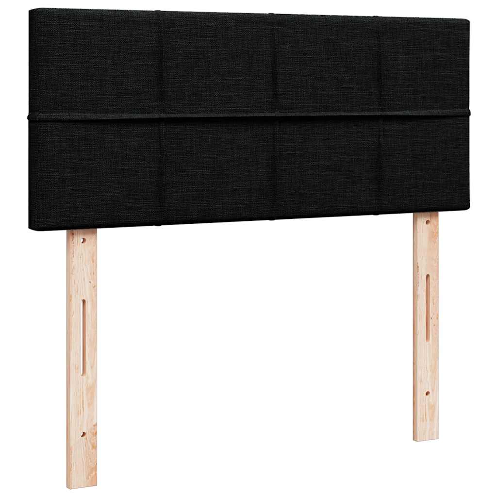 ottoman seng med madras & LEDs 120x190 cm stof sort