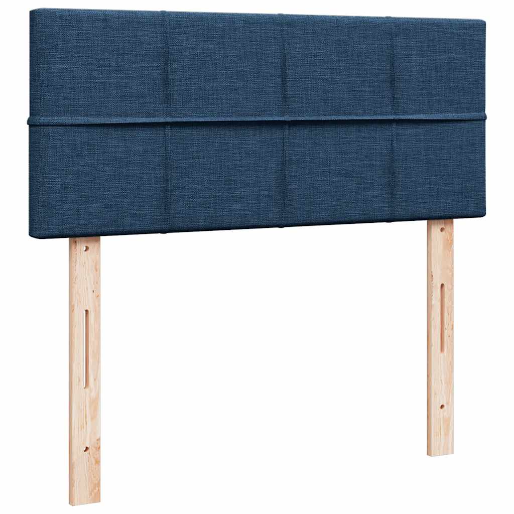 ottoman seng med madras & LEDs 120x190cm stof blå