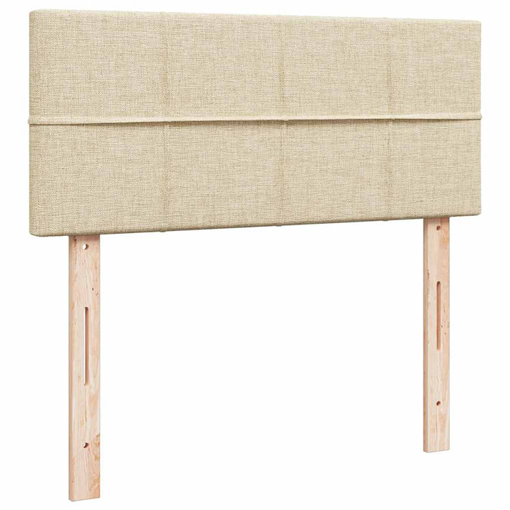 osmannisk sengeramme med madras 120x200 cm stof cremefarvet