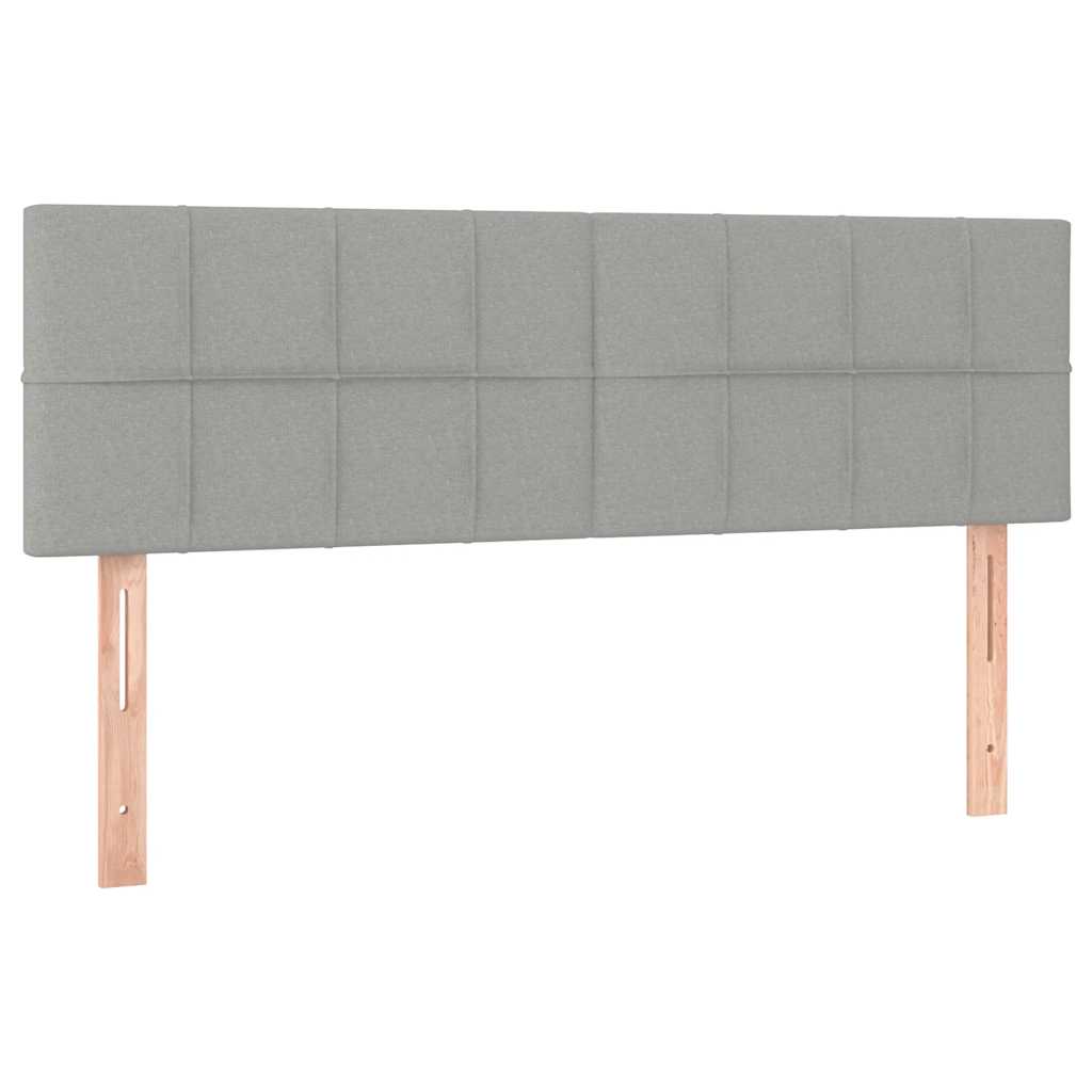 ottoman seng med madras & LEDs 140x190 cm stof lysegrå
