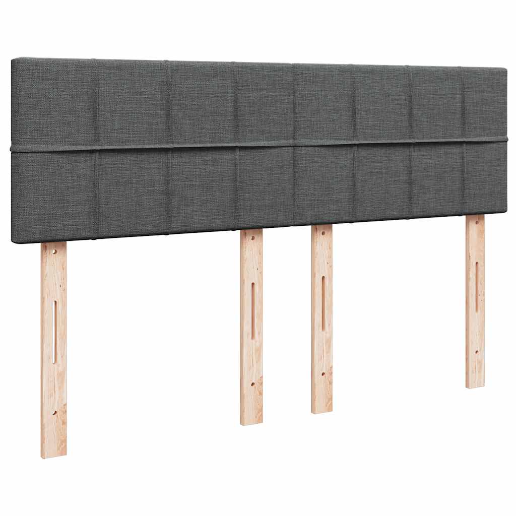 Ottoman seng med madras & LEDs Mørkegrå 140x200 cm Stof