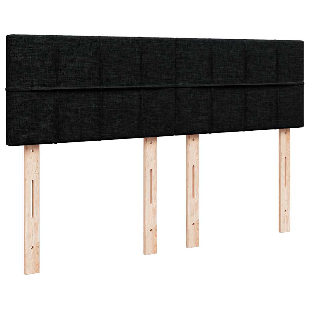 Ottoman seng med madras & LEDs Sort 140x200 cm Stof
