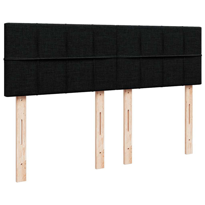 Ottoman seng med madras & LEDs Sort 140x200 cm Stof
