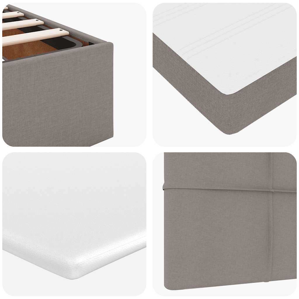 Ottoman seng med madras & LEDs Taupe 140x200 cm Stof