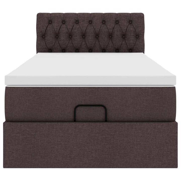 osmannisk sengeramme med madras 90x190 cm stof mørkebrun