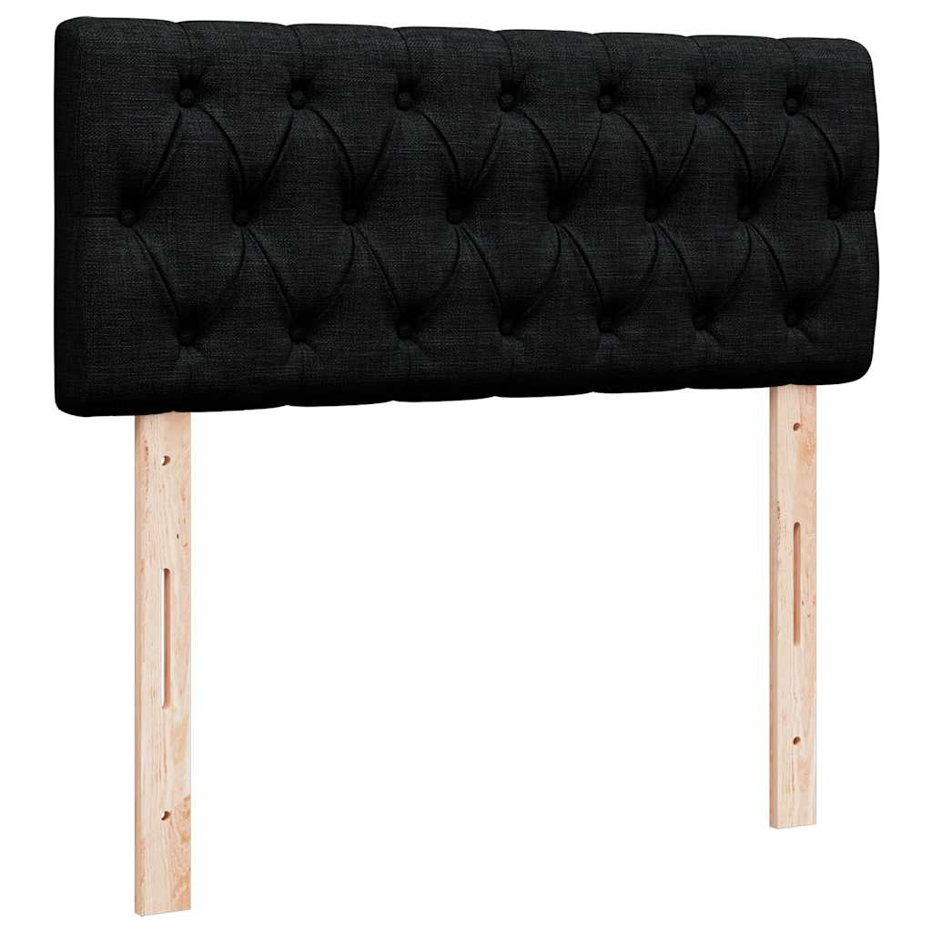 ottoman seng med madras & LEDs 120x190 cm stof sort