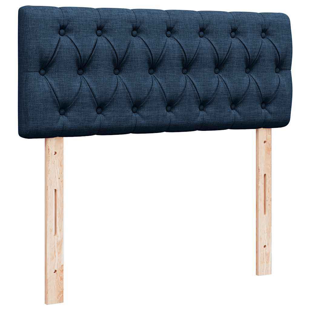 ottoman seng med madras & LEDs 120x190cm stof blå