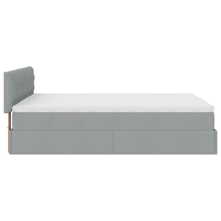 osmannisk sengeramme med madras 140x200 cm stof lysegrå