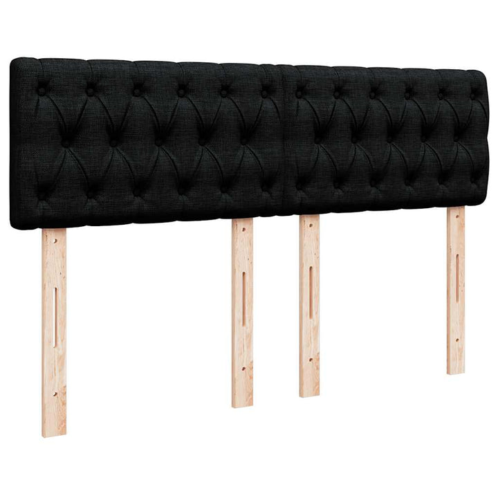 Ottoman seng med madras & LEDs Sort 140x200 cm Stof