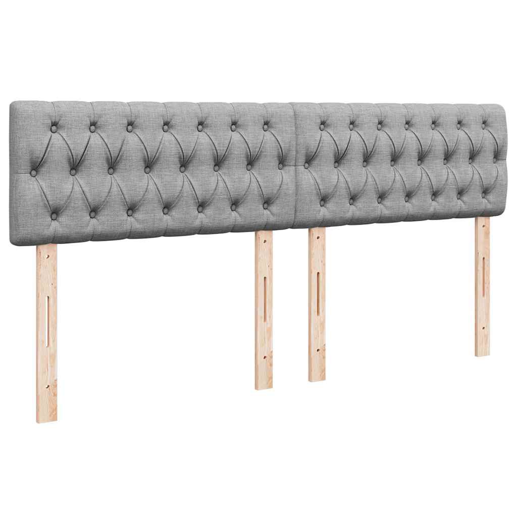 ottoman seng med madras 160x200 cm stof lysegrå