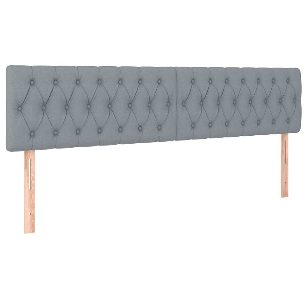 ottoman seng med madras & LEDs 180x200 cm stof lysegrå