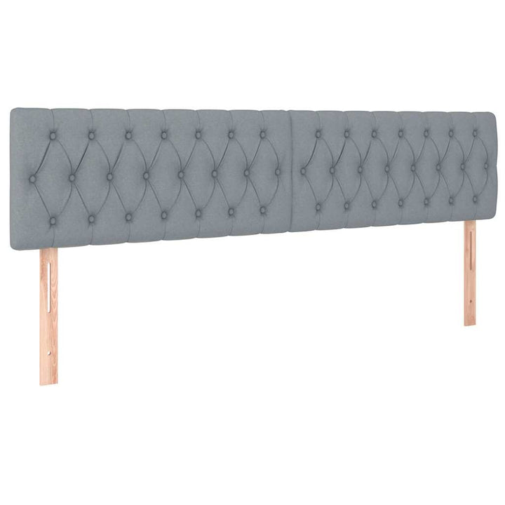 ottoman seng med madras & LEDs 180x200 cm stof lysegrå